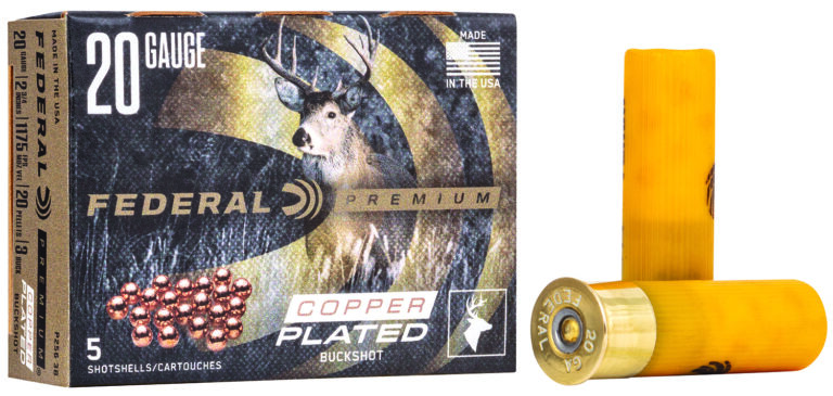 PREMIUM 20 GAUGE 2-3/4'' #3 BUCKSHOT SHOTGUN AMMO PREMIUM 20 GAUGE 2-3/4'' 20-PELLET #3 BUCKSHOT 5/BOX