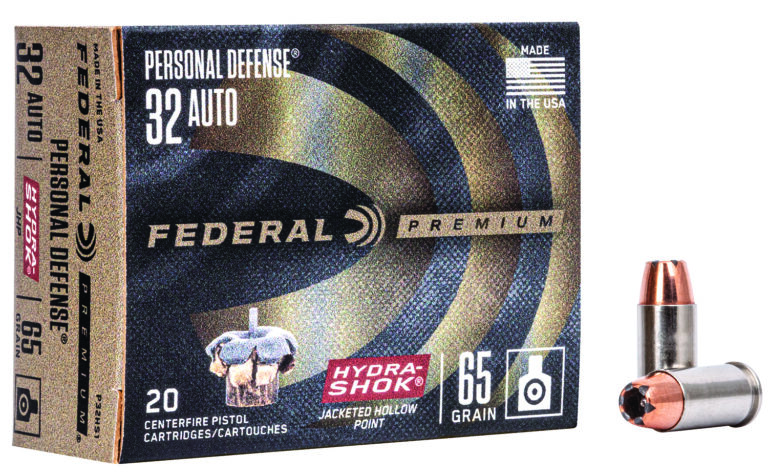 Federal P32HS1 Premium Personal Defense 32 ACP 65 gr Hydra-Shok Jacketed Hollow