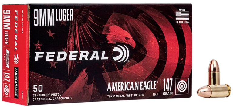 FEDERAL 9MM LUGER 147GR TOTAL METAL JACKET AMMO 50RD