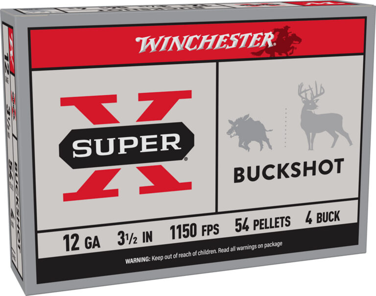Winchester Ammo XB12L4 Super-X  12 Gauge 3.5" 54 Pellets 4 Buck Shot 5 Bx/ 50 Cs