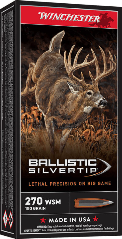 Winchester Ammo SBST2705A Ballistic Silvertip  270WSM 150gr Rapid Controlled Expansion Polymer Tip 20 Per Box/10 Case