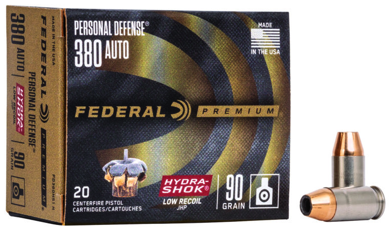 FEDERAL 380 AUTO 90GR HYDRA-SHOK JHP 20 RD/BX 10 BX/CS