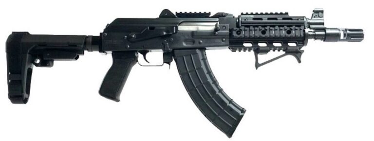Zastava ZPAP92 Tactical AK Pistol 10" Barrel 7.62X39 30rd, Quad Rail, Night Brake, UTG Angled Foregrip
