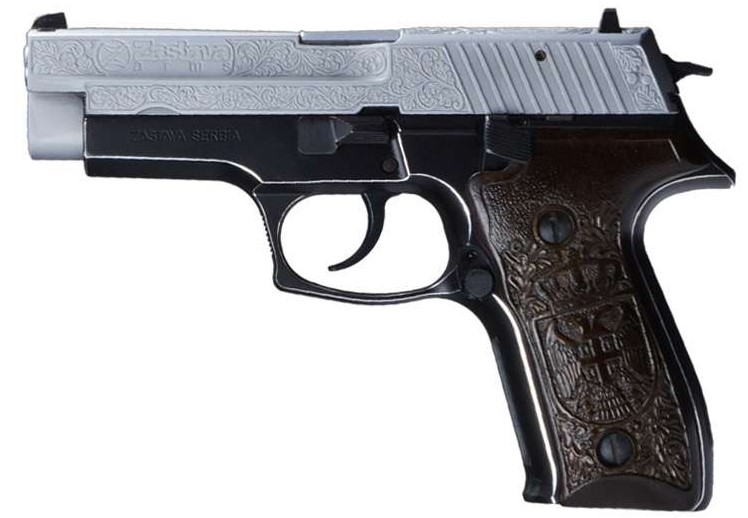 ZAS CZ999 9MM CHROME HAND ENGRAVED & CASE TOO
