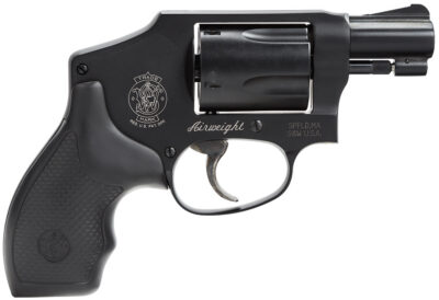 Smith & Wesson 150544 Model 442 38 S&W Spl +P 5 Shot 1.88″ Stainless Steel Barrel, Carbon Steel Cylinder, Aluminum J-Frame, Black Metal Finish, Integral Front Sight, No Lock