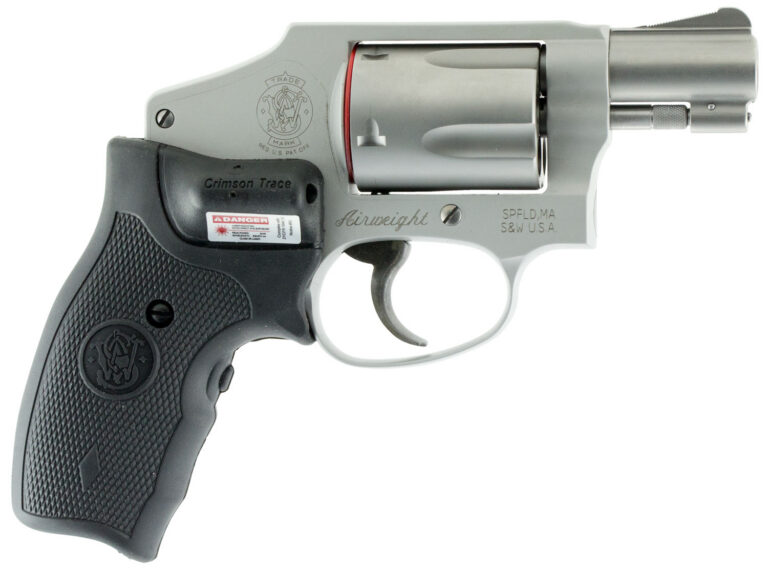 Smith & Wesson 150972 Model 642 w/Laser *CA Compliant J-Frame 38 Special +P 5 Shot 1.88" Stainless Steel Barrel, Stainless Cylinder, Stainless Aluminum Frame, Crimson Trace Lasergrip, Concealed Hammer