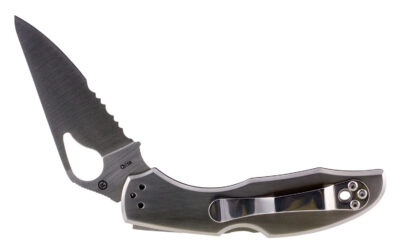 Spyderco BY04PS2 Byrd Meadowlark 2 2.94″ Folding Clip Point Part Serrated 8Cr13MoV SS Blade Stainless Steel Handle Includes Pocket Clip