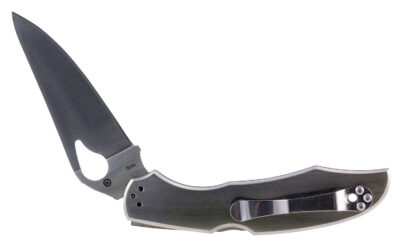 Spyderco BY03P2 Byrd Cara Cara 2 3.75″ Folding Spear Point Plain 8Cr13MoV SS Blade Stainless Steel Handle Includes Pocket Clip