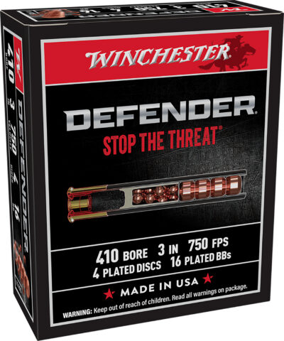 Winchester Ammo S413PDX1 PDX1 Defender Combo 410Gauge 3″ 4Defense Discs/16 BBs Shot 10 Per Box/10 Case