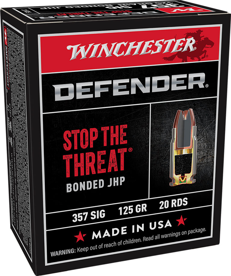 Winchester Ammo S357SPDB Defender 357 Sig 125 gr Bonded Jacket Hollow Point 20