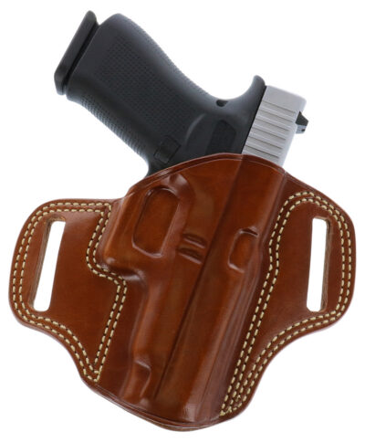 Galco CM226 Combat Master  OWB Tan Leather Belt Slide Compatible w/ Glock 19/Glock 23 Gen2-5/CZ P-10C Belt 1.75″ Wide Right Hand