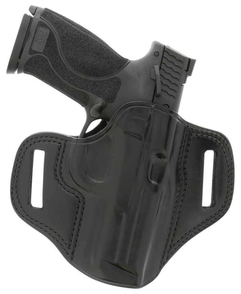 Galco CM226B Combat Master OWB Black Leather Belt Slide Compatible w/Glock 19/32/36/45/Glock 19X Gen2-5/CZ-P10C Belt 1.75" Wide Right Hand