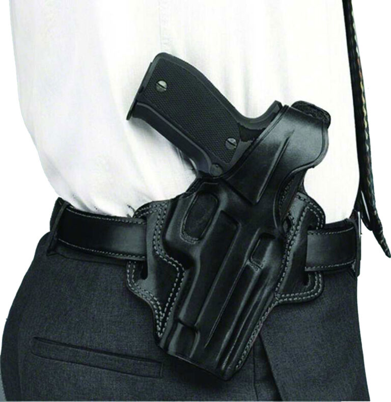 Galco FL226B Fletch OWB Black Leather Belt Slide Compatible w/Glock 19 Gen1-5/19X/23 Gen2-5/32/45 Belt Up to 1.75" Wide Right Hand