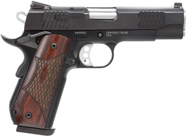 SW1911SC E-SERIES 45 ACP SEMI-AUTO HANDGUN SW1911SC E-SERIES 45 ACP 4.25” BBL (1)7RD & (1)8RD BLACK