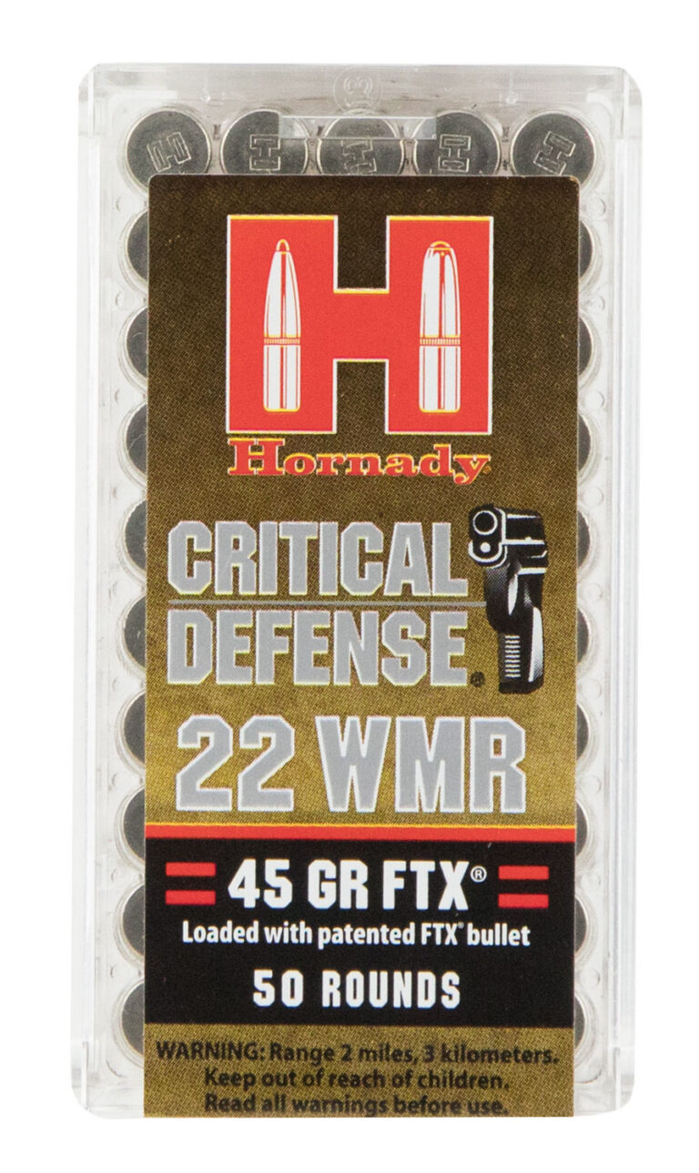 CRITICAL DEFENSE® 22 WMR FTX® POLYMER TIP RIMFIRE AMMO CRITICAL DEFENSE 22 WMR 45GR FTX POLYMER TIP 50/BOX