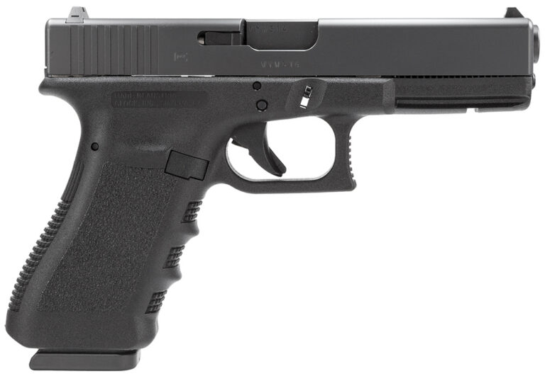 Glock PI2250201 G22 Gen3 *CA Compliant Full Size 40 S&W 10+1 4.49" Black Steel Barrel, Matte Black Serrated Slide, Black Polymer Frame w/Picatinny Rail, Black Textured Finger Grooved Polymer Grips, Ambidextrous