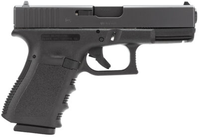 Glock PI2350201 G23 Gen3 *CA Compliant Compact 40 S&W 10+1 4.02″ Black Polygonal Rifled Barrel, Matte Black Serrated Slide, Black Polymer Frame w/Picatinny Rail, Black Textured Finger Grooved Polymer Grip, Right Hand,