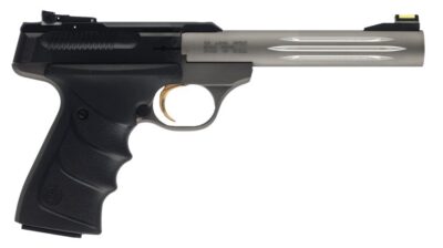 Browning 051461490 Buck Mark Lite *CA Compliant 22 LR 10+1 5.50″ Matte Gray Fluted Barrel, Serrated Steel Slide, Matte Gray Aluminum Frame & Black Ultragrip RX Grips