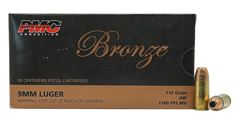 BRONZE 9MM LUGER HANDGUN AMMO 9MM LUGER 115GR JACKETED HOLLOW POINT 50/BOX