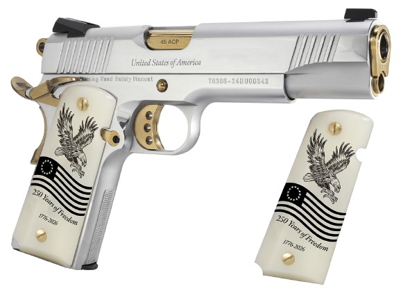 GIRSAN MC 1911 45ACP 9RD USA 250TH POLISHED CHROME GOLD 391096