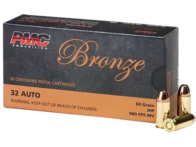 PMC 32B Bronze  32ACP 60gr Jacketed Hollow Point 50 Per Box/20 Case
