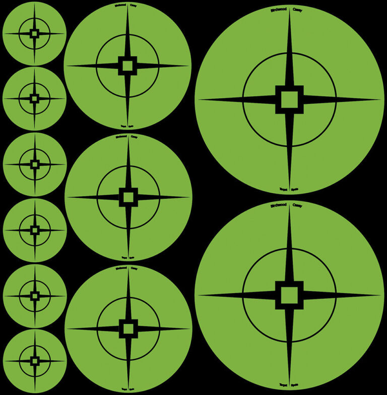 Birchwood Casey 33938 Target Spots  Self-Adhesive Paper Black/Green Crosshair 60 Pack