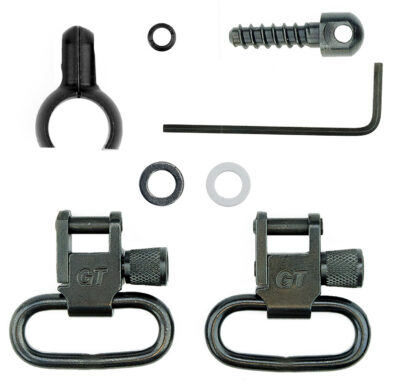 GrovTec US Inc GTSW46 Barrel Band Swivel Set Shotgun 1″ Black Steel