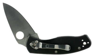 Spyderco C136GP Persistence  2.77″ Folding Drop Point Plain 8Cr13MoV SS Blade Black G10 Handle Includes Pocket Clip
