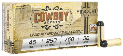 Fiocchi 45LCCA Cowboy Action  45Colt 250gr Lead Round Nose Flat Point 50 Per Box/10 Case