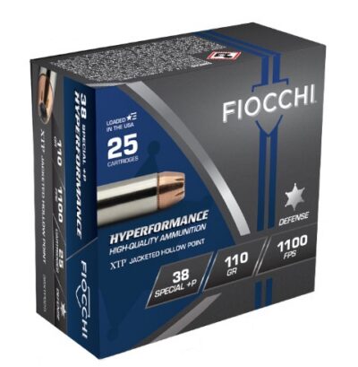 Fiocchi 38XTPB25 Hyperformance 38Special+P 110gr Hornady XTP Hollow Point 25 Per Box/20 Case