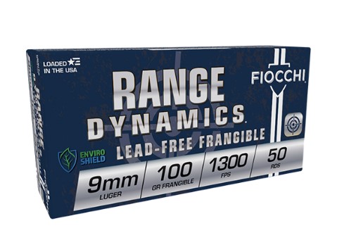 Fiocchi 9FRANG Shooting Dynamics 9mm Luger 100 gr Non-Tox Frangible 50 Bx/ 20 C