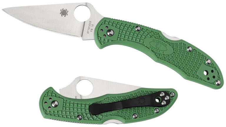 Spyderco C11FPGR Delica 4 Lightweight 2.88" VG-10 Stainless Steel Flat Ground FR