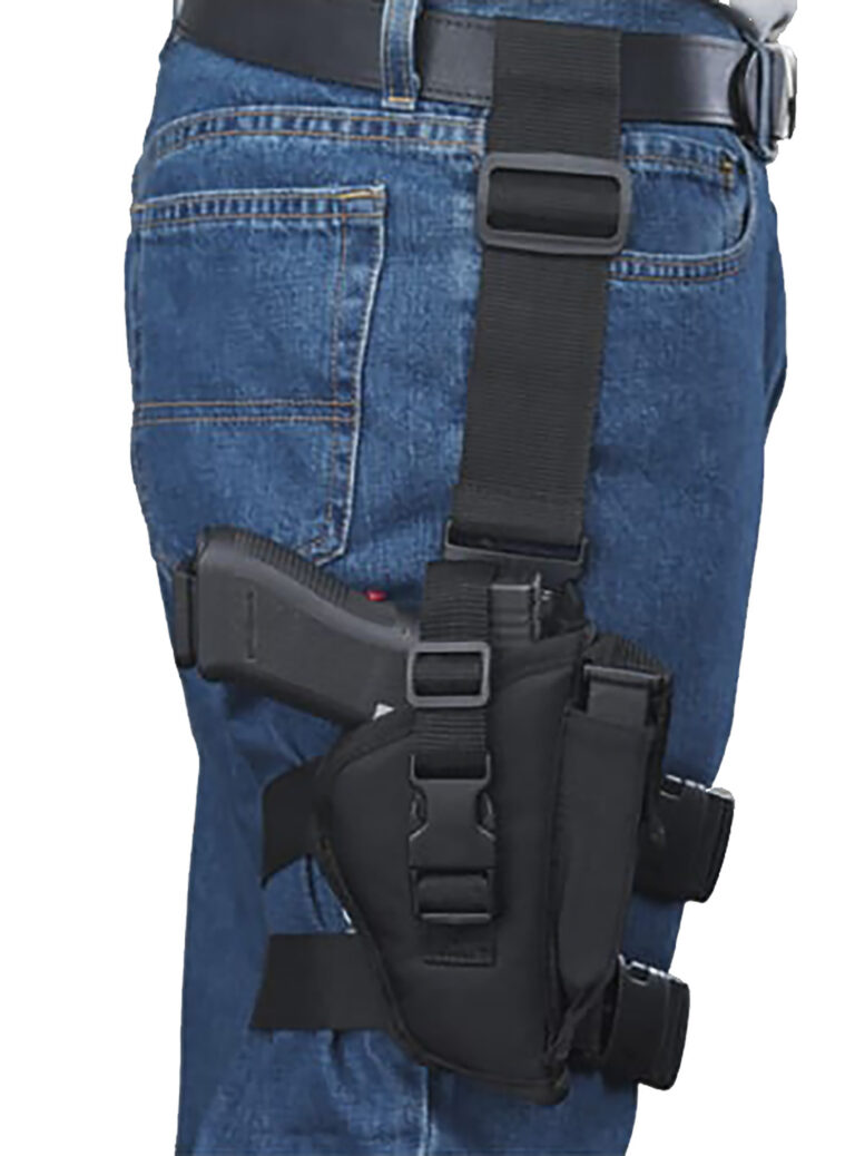 Bulldog WTAC8R Tactical Leg Holster 4.5-5" Lg Auto Knit Black