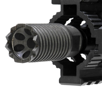 Troy Ind SBRACLM06BT00 Claymore Muzzle Brake Black Steel with 5/8″-24 tpi Threads & 2.25″ OAL for 308 Win AR-Platform