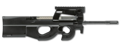 FN 3848950440 PS90  5.7x28mm 10+1 16″ Black Ported Barrel, Black w/Picatinny Rail Aluminum Receiver, Matte Black Synthetic Bullpup w/Thumbhole Stock, Ambidextrous
