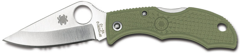Spyderco LFGP3 Ladybug 3 1.94" Folding Clip Point Plain VG-10 SS Blade Foliage Green FRN Handle