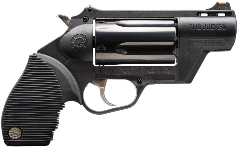 Taurus 2441021PFS Judge Public Defender 45 Colt (LC) Caliber or 2.50" 410 Gauge 5 Shot 2" Black Finish Barrel, Matte Black Oxide Finish Cylinder, Black Finish Polymer Frame & Black Rubber Grip