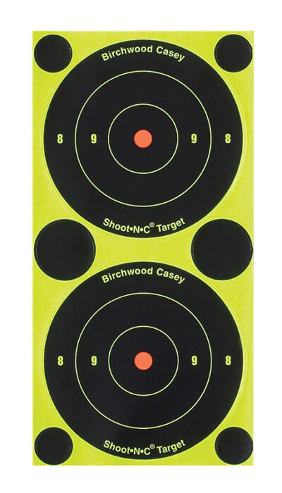 Birchwood Casey 34375 Shoot-N-C Reactive Target Self-Adhesive Paper Black/Yellow 3″ Bullseye 240 Pack