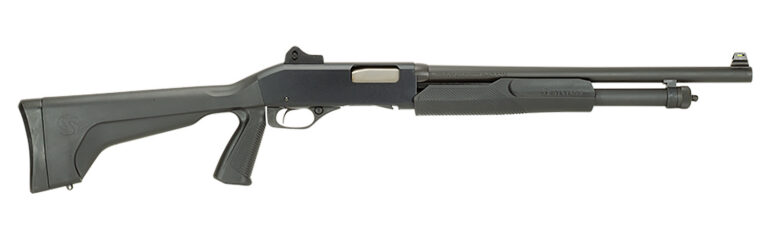 Stevens 19495 320 Security Full Size 12 Gauge Pump 3" 5+1 18.50" Matte Black Carbon Steel Barrel, Matte Black Aluminum Receiver, Fixed w/Pistol Grip Matte Black Synthetic Stock, Ambidextrous