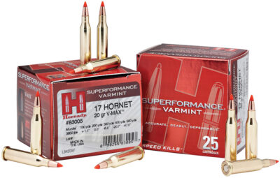 SUPERFORMANCE VARMINT® 17 HORNET V-MAX® POLYMER TIP RIFLE AMMO SUPERFORMANCE VARMINT 17 HORNET 20GR V-MAX POLYMER TIP 20/BX