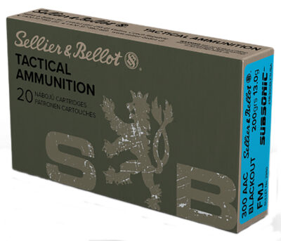 Sellier & Bellot SB300BLKSUBA Rifle 300Blackout 200gr Full Metal Jacket Subsonic 20 Per Box/50 Case