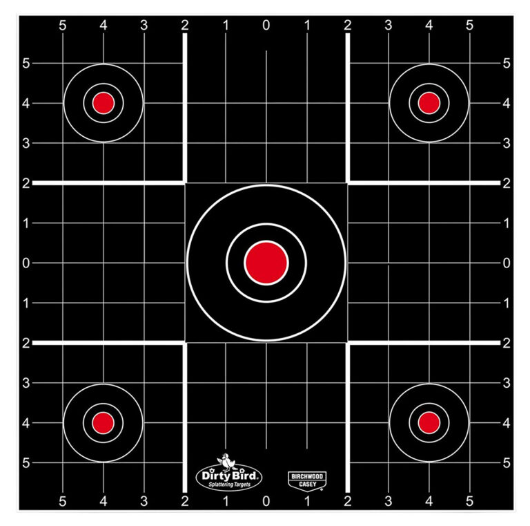 Birchwood Casey 35212 Dirty Bird  Bullseye Tagboard Hanging 12" Black/Red 12 PK