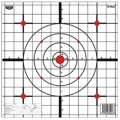 Birchwood Casey 37213 EZE-Scorer  12″ Bullseye Paper Hanging Black/White 13 Per Pkg