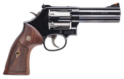 Smith & Wesson 150909 Model 586 Classic L-Frame 357 Mag 38 Special +P 6 Shot 4″ Blued Carbon Steel Barrel, Blued Cylinder, Blued Carbon Steel Frame, Wood Grip Internal Lock Safety, Exposed Hammer