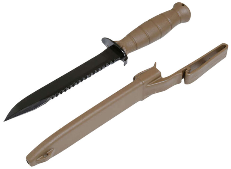 Field Knife Dark Earth w/Saw  Pkg'd