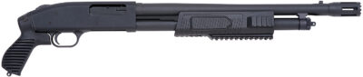 Mossberg 50673 500 FLEX Tactical 12 Gauge Pump 3″ 5+1 18.50″ Matte Blued Stand-Off Breacher Barrel, Blued Stainless Steel Receiver, Black Fixed w/Pistol Grip Synthetic Stock