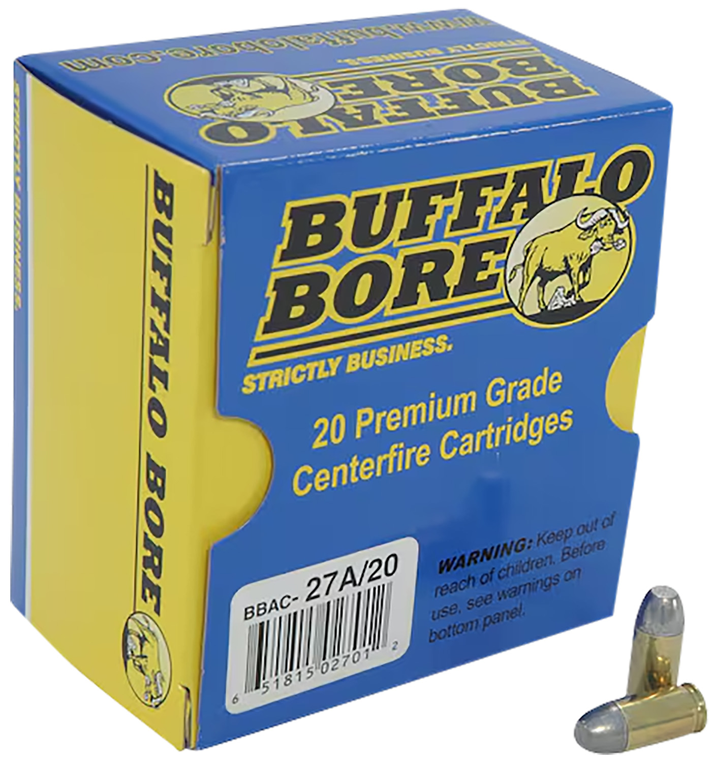 Buffalo Bore Ammunition 27A/20 Pistol 380 ACP +P 100 gr Hard Cast Flat Nose (HC