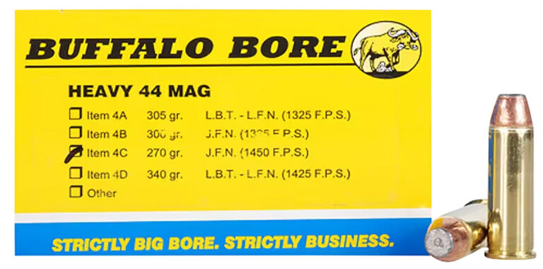 Buffalo Bore Ammunition 4C/20 Heavy 44 Rem Mag 270 gr Semi Jacketed Flat Point
