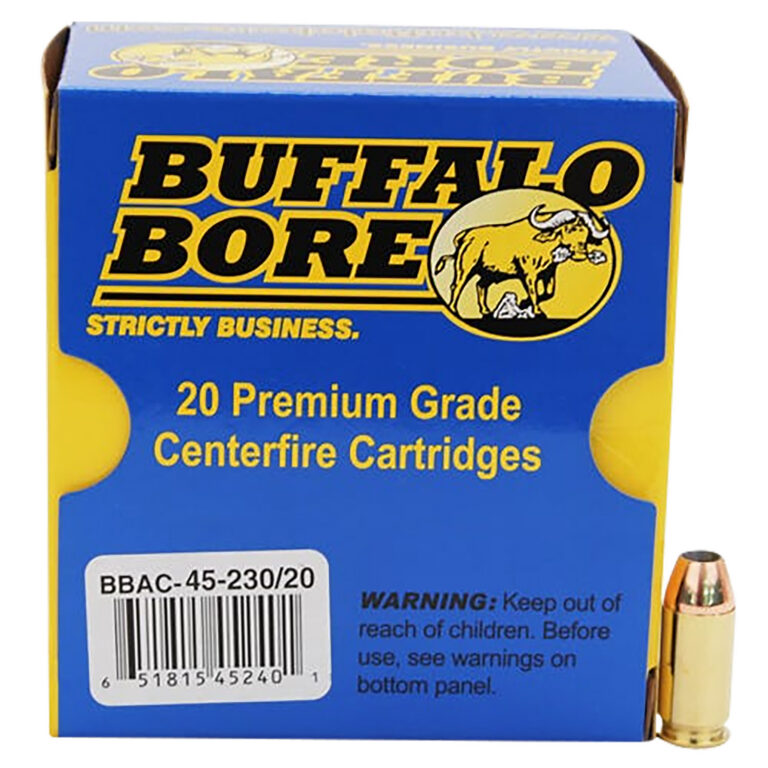 Buffalo Bore Ammunition 45-230/20 Pistol 45 ACP +P 230 gr Jacketed Hollow Point