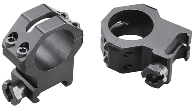 Weaver Classic 4Hole Skeleton Rings Matte Black 1" XHigh Clamshell Pack
